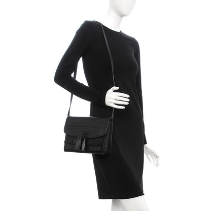Burberry Grainy Calfskin Broguing Tassel Small Macken Crossbody Bag Black 2 of 8
