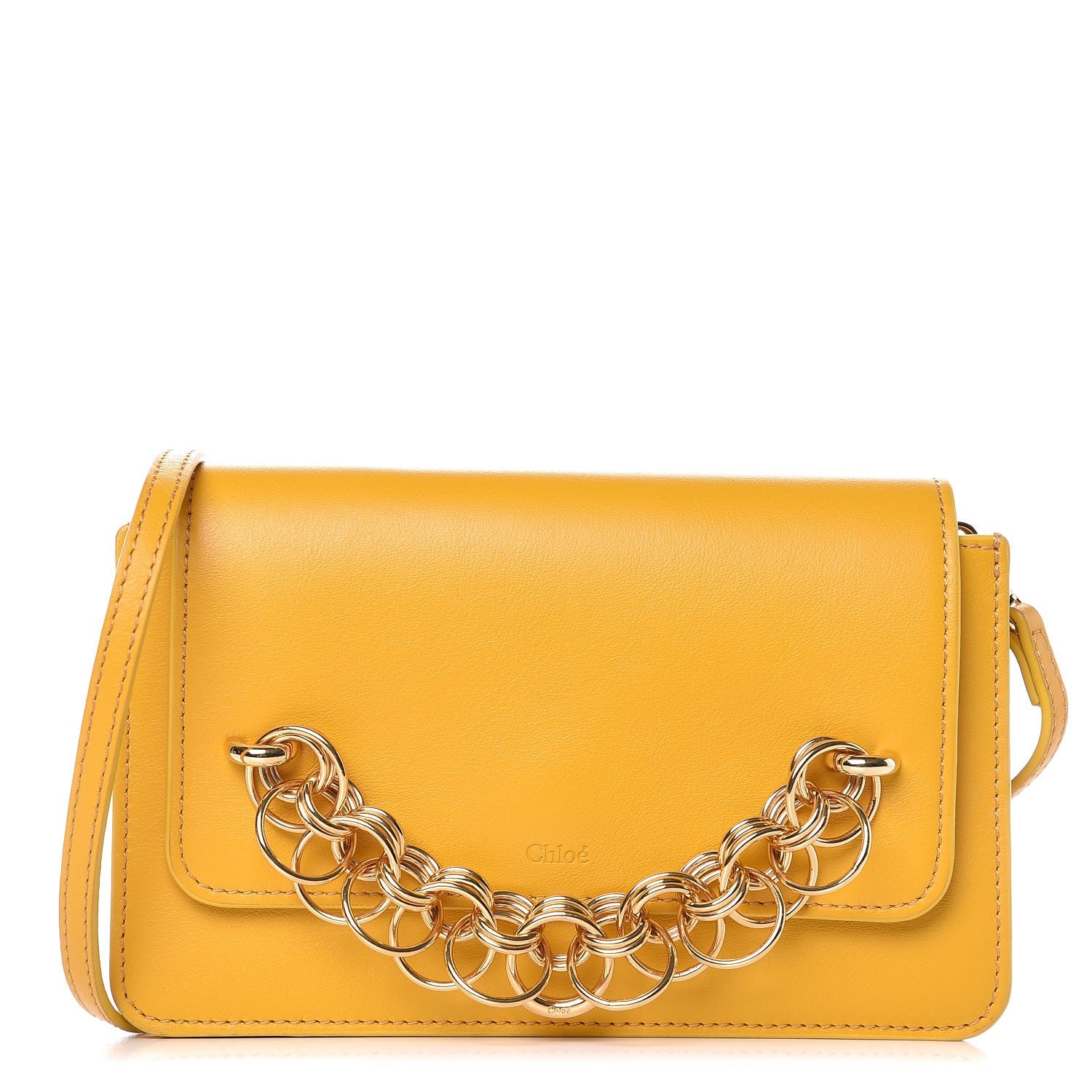 Chloe Calfskin Drew Bijou Clutch Ochre 1 of 10