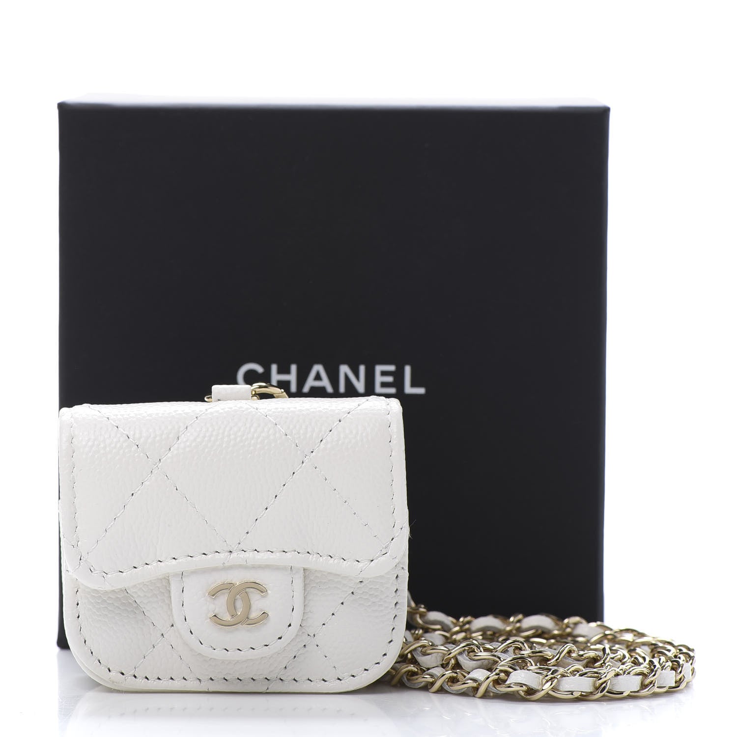 Chanel Caviar Quilted Airpods Pro Case White 12 of 12