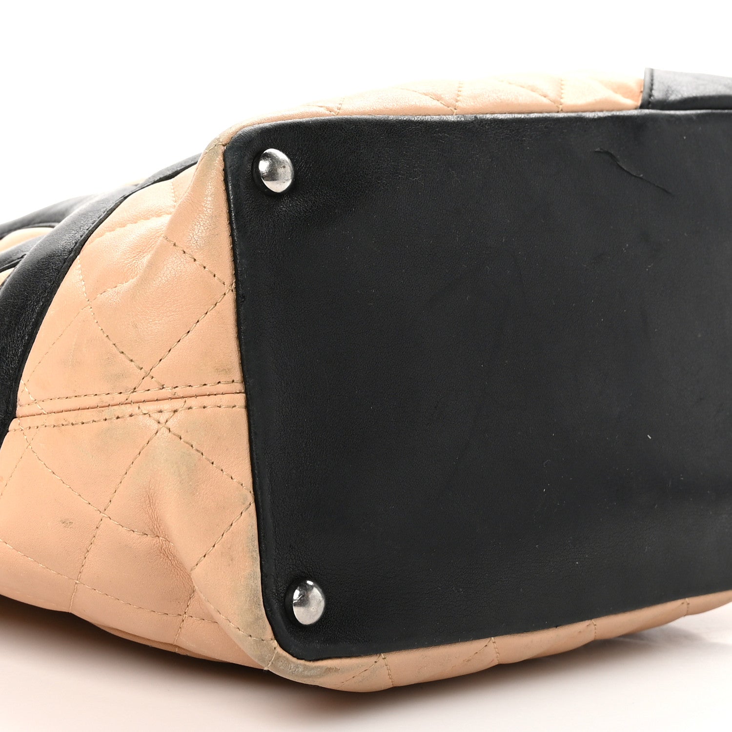 Chanel Calfskin Quilted Medium Cambon Tote Beige Black 9 of 13