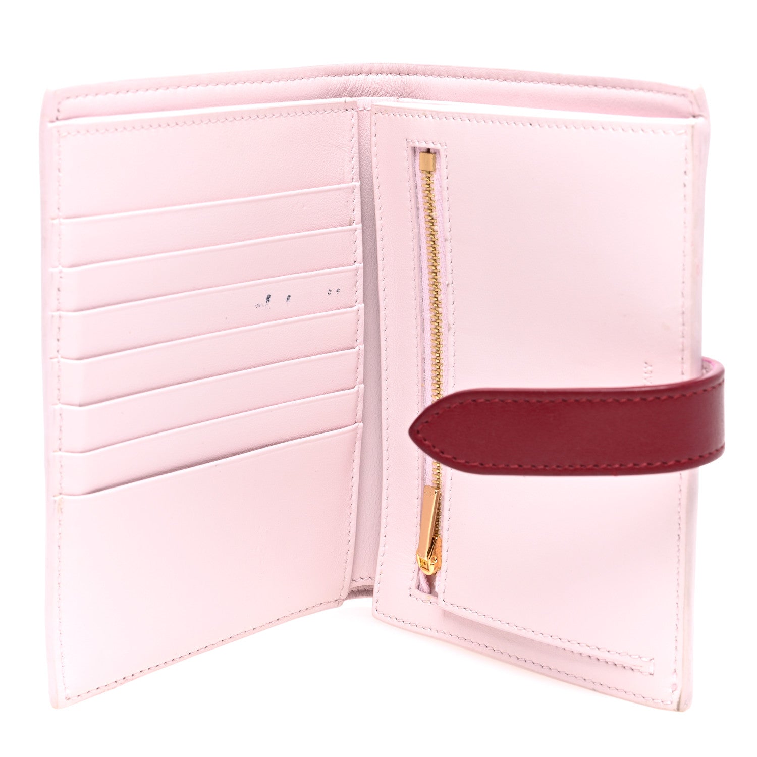 Celine Grained Calfskin Medium Multifunction Strap Wallet Peony Carmin 5 of 6
