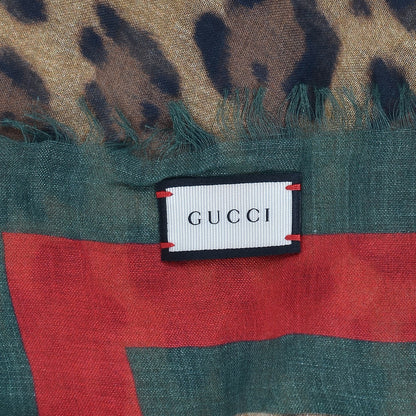 Gucci Modal Silk Leopard Web Print Square Scarf 3 of 3