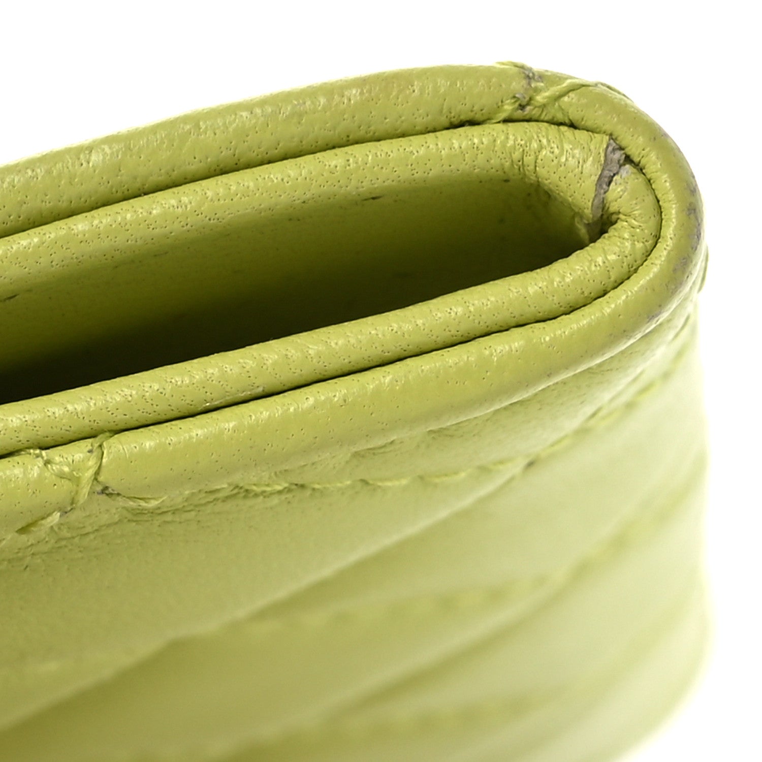 Chanel Lambskin Quilted Flap Card Holder Wallet Yellow 11 of 11