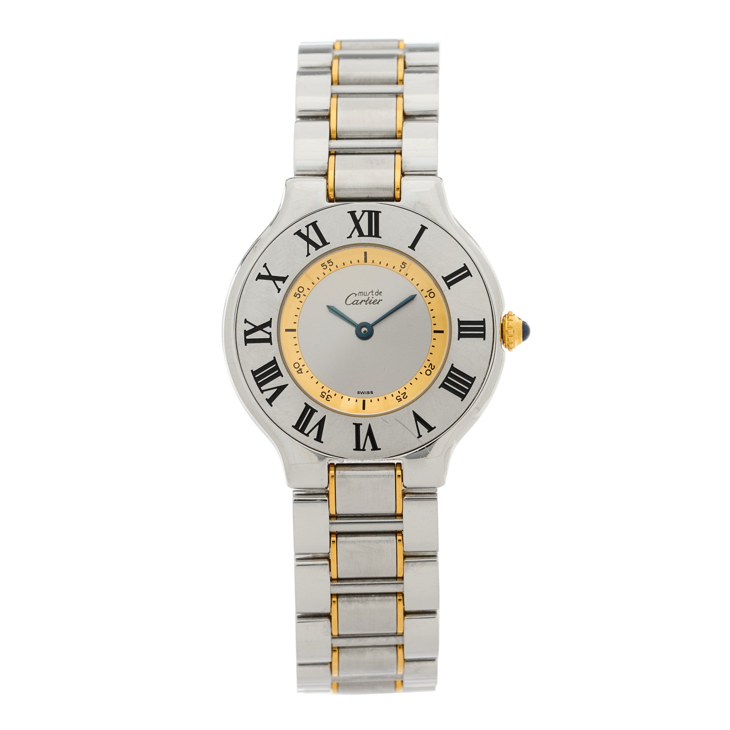 Cartier Stainless Steel 18K Yellow Gold 31mm Must De 21 Quartz Watch 1 of 4