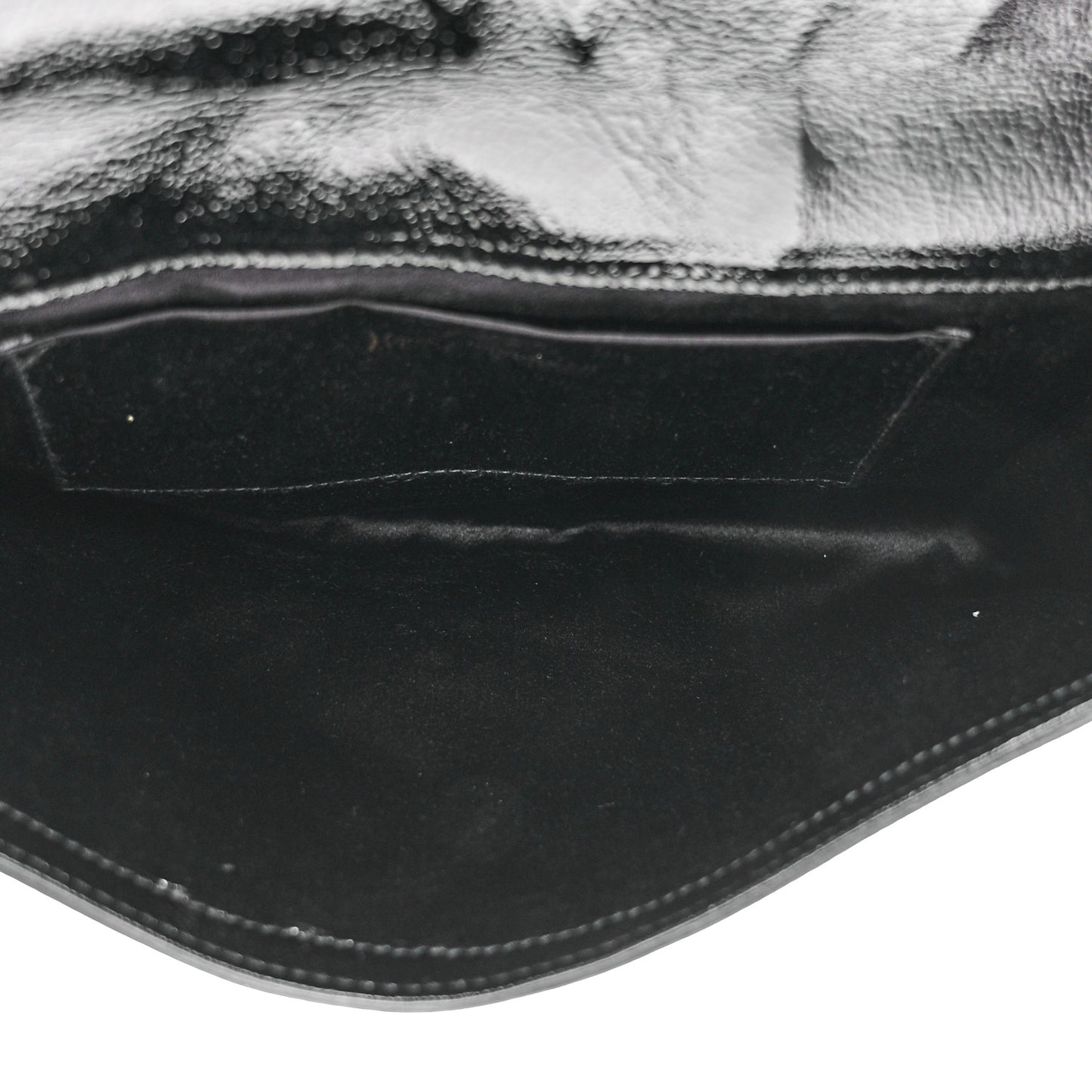 Textured Patent Monogram Large Belle De Jour Clutch Black