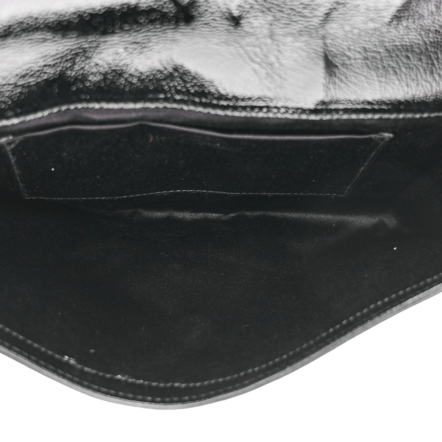 Saint Laurent Textured Patent Monogram Large Belle De Jour Clutch Black 5 of 9