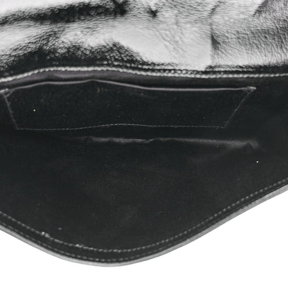 Saint Laurent Textured Patent Monogram Large Belle De Jour Clutch Black 5 of 9