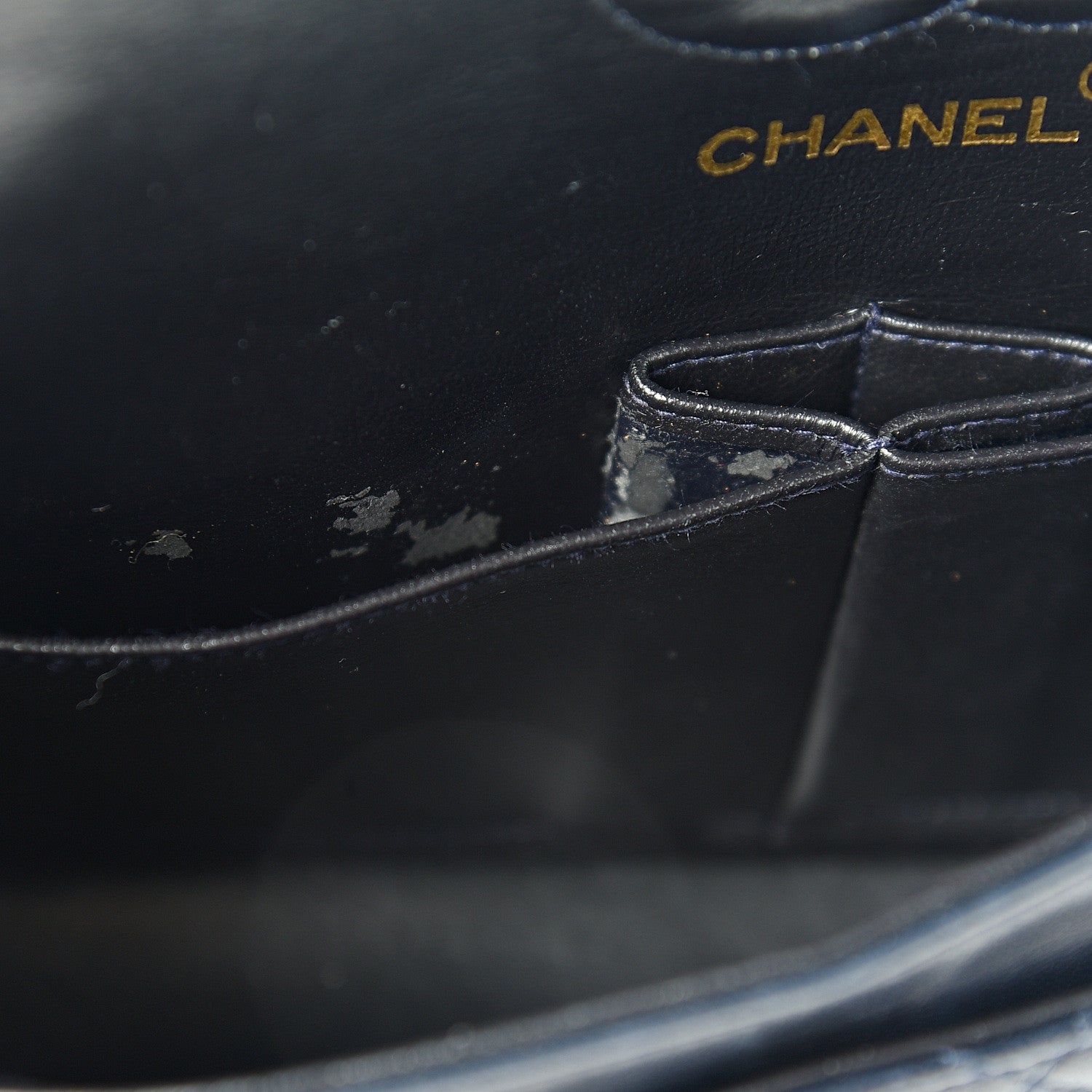 Chanel Lambskin Quilted Medium Double Flap Navy 11 of 12