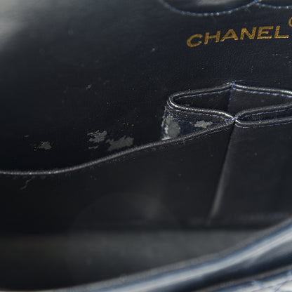 Chanel Lambskin Quilted Medium Double Flap Navy 11 of 12
