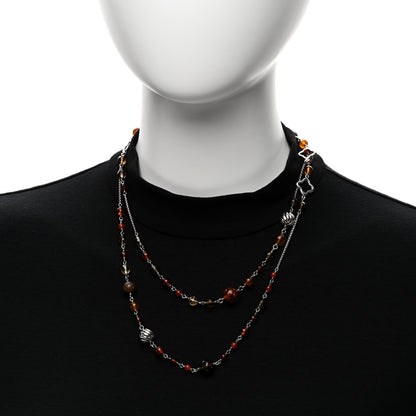 David Yurman Sterling Silver Amber Citrine Smokey Quartz Carnelian Bead Elements Chain Necklace 2 of 4