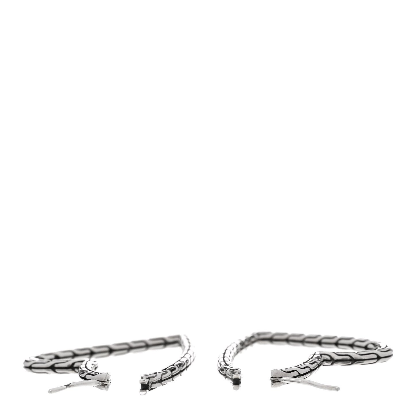 Sterling Silver Classic Chain Manah Heart Hoop Earrings