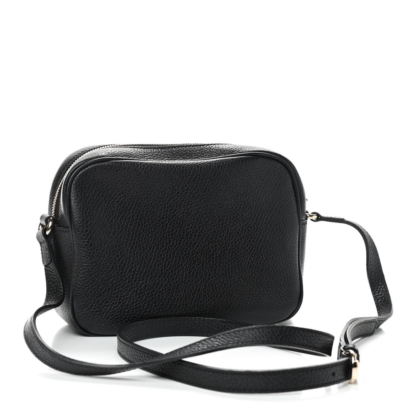 Pebbled Calfskin Small Soho Disco Bag Black
