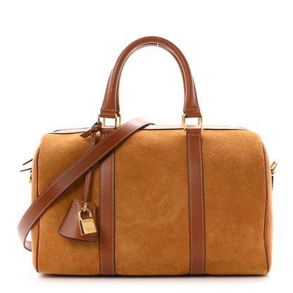 Celine Waxed Suede Calfskin Large Boston Bag Tobacco 1 of 11
