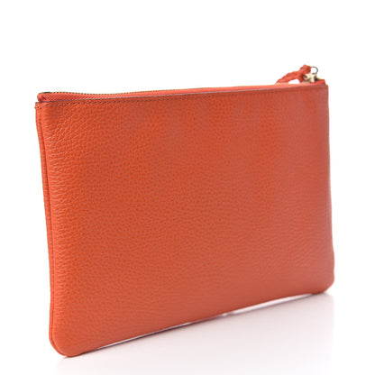 Gucci Calfskin Large Bamboo Clutch Orange 3 of 8