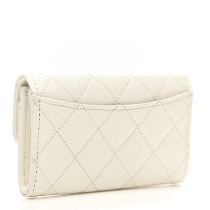 Chanel Caviar Quilted Flap Card Holder Wallet White 3 of 8