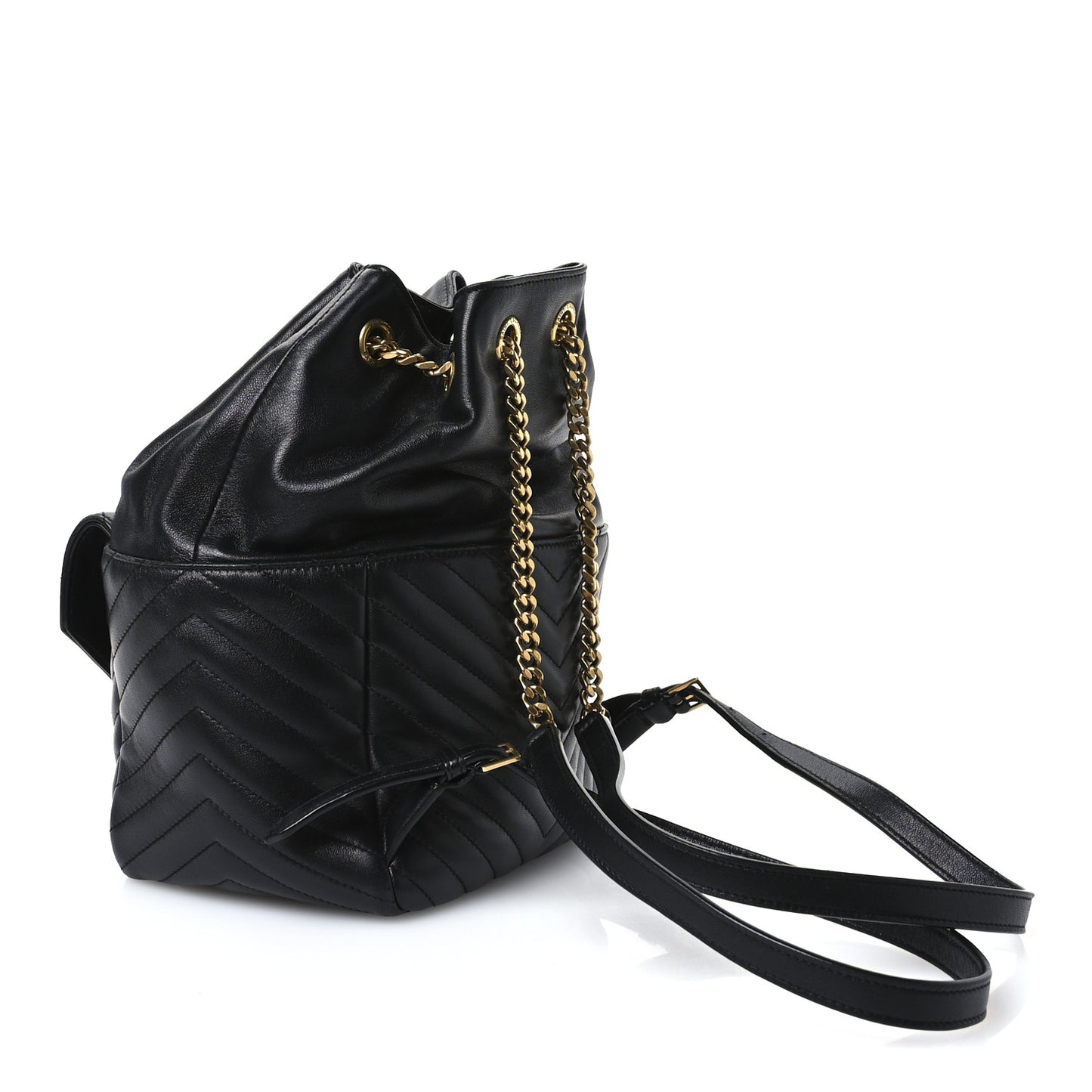 Lambskin Matelasse Monogram Joe Backpack Black