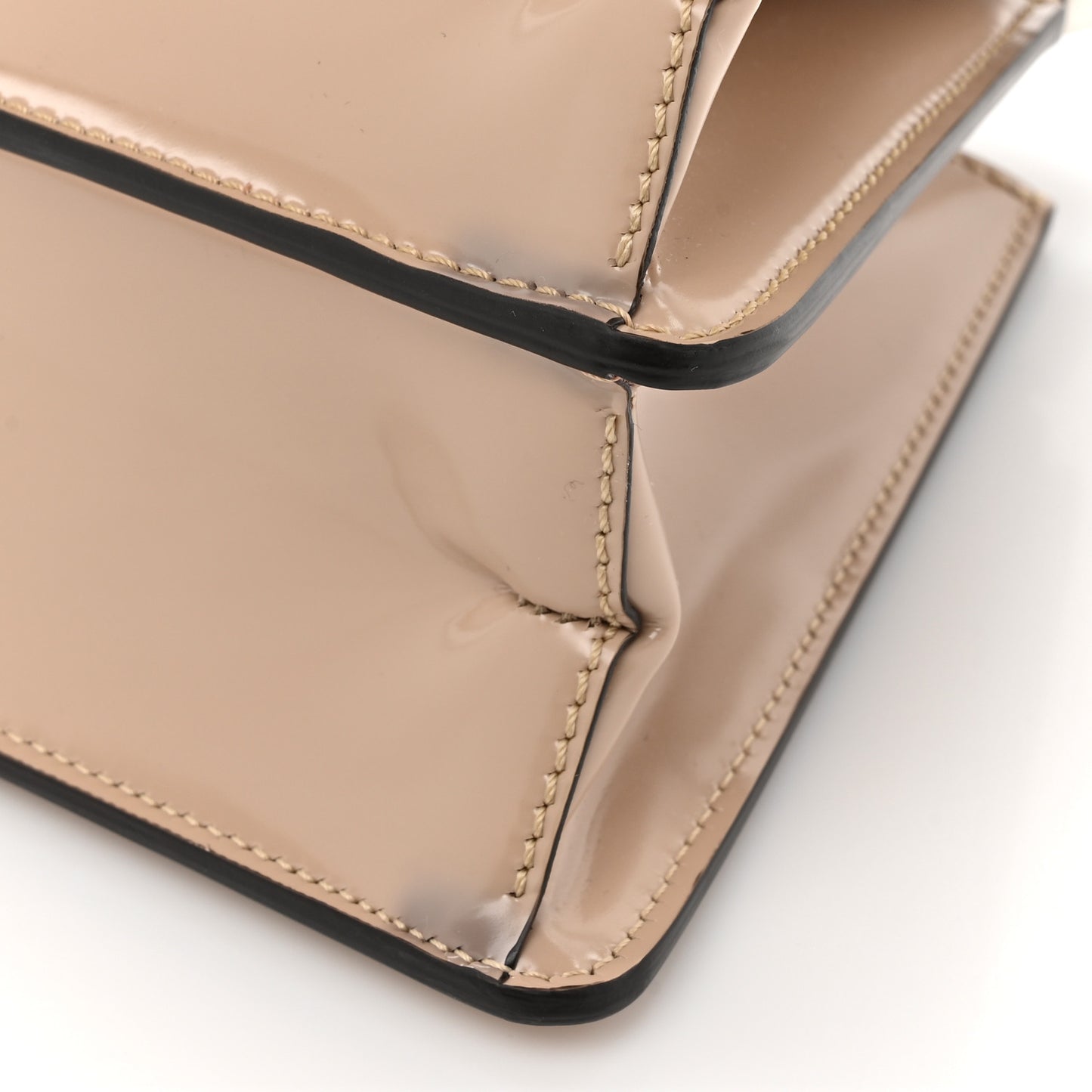 Patent Peekaboo Cut Beige Amid