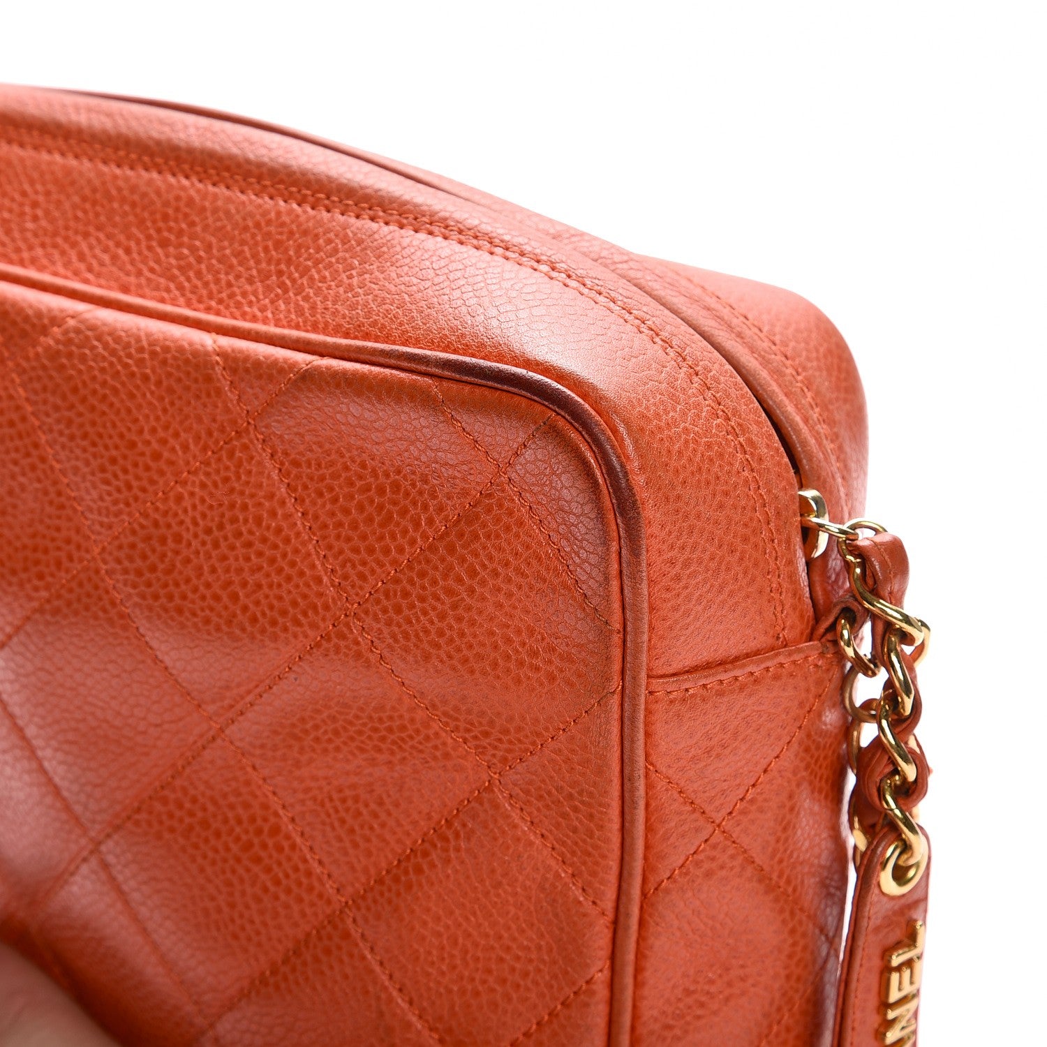 Chanel Caviar Quilted Camera Case Orange 11 of 12