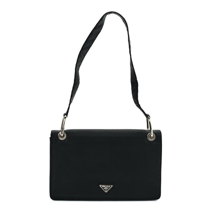 Prada Tessuto Nylon Flap Shoulder Bag Black 1 of 9