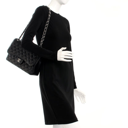 Chanel Caviar Quilted Jumbo Double Flap Black 2 of 9