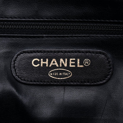 Chanel Calfskin Stitched XL Weekender Black 6 of 9