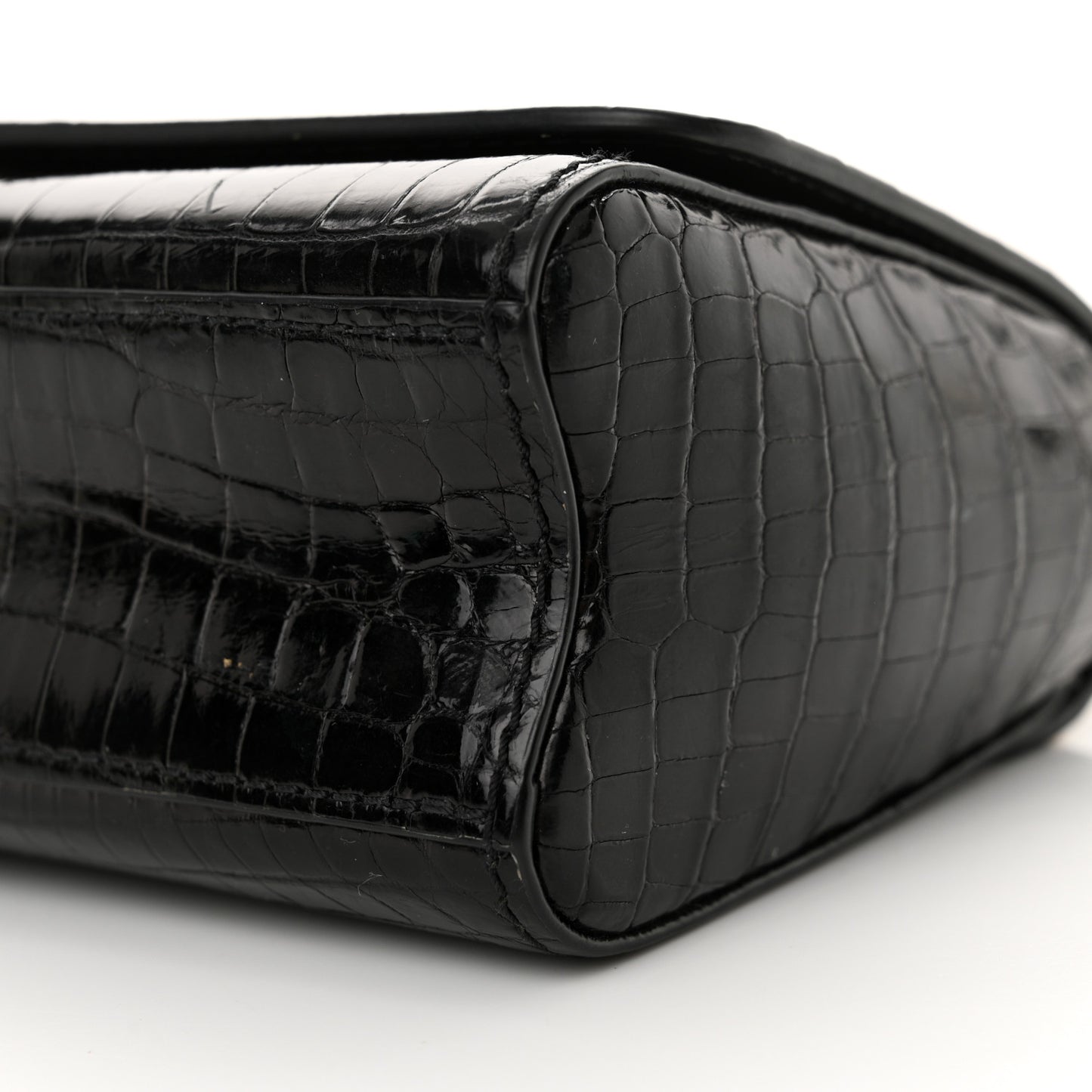 Crocodile Twist Mini Shoulder Bag Black