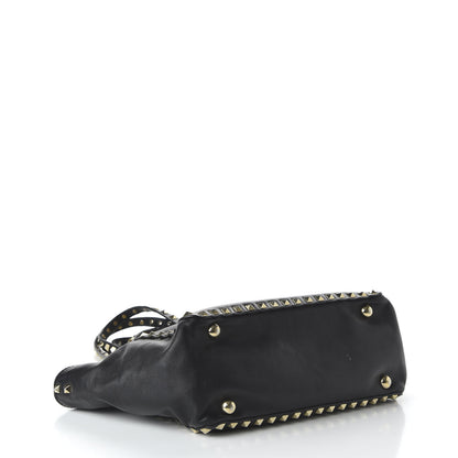 Valentino Garavani Vitello Small Rockstud Tote Black 5 of 10