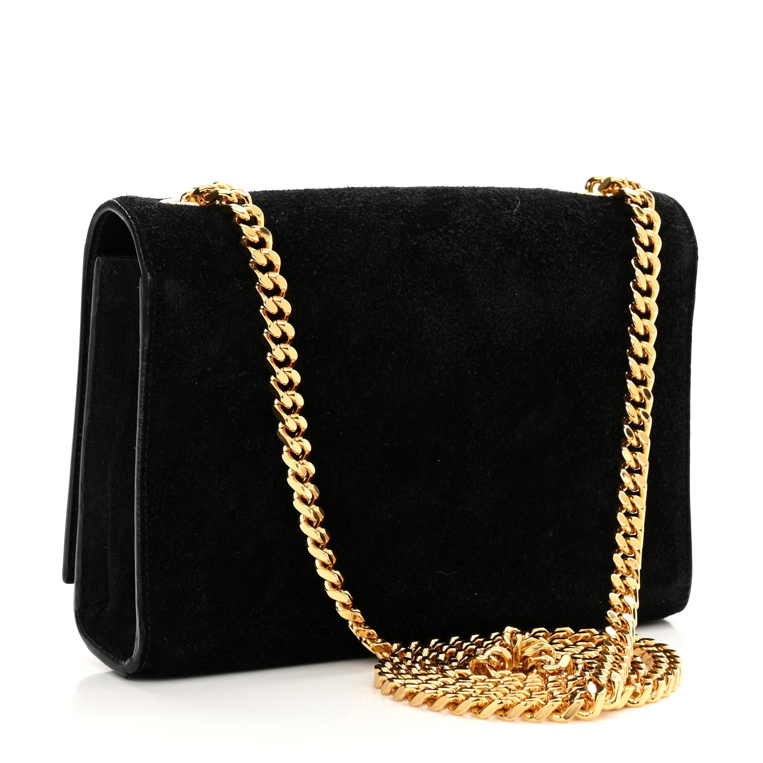 Saint Laurent Suede Small Classic Monogram Kate Tassel Satchel Black 3 of 10