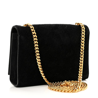 Saint Laurent Suede Small Classic Monogram Kate Tassel Satchel Black 3 of 10