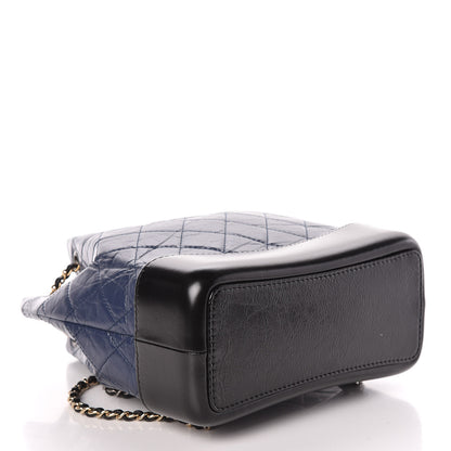 Chanel Aged Calfskin Quilted Small Gabrielle Backpack Blue Black 4 of 9