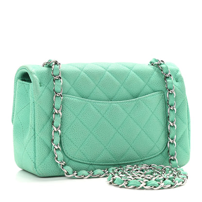Chanel Iridescent Caviar Quilted Mini Rectangular Flap Green 3 of 10
