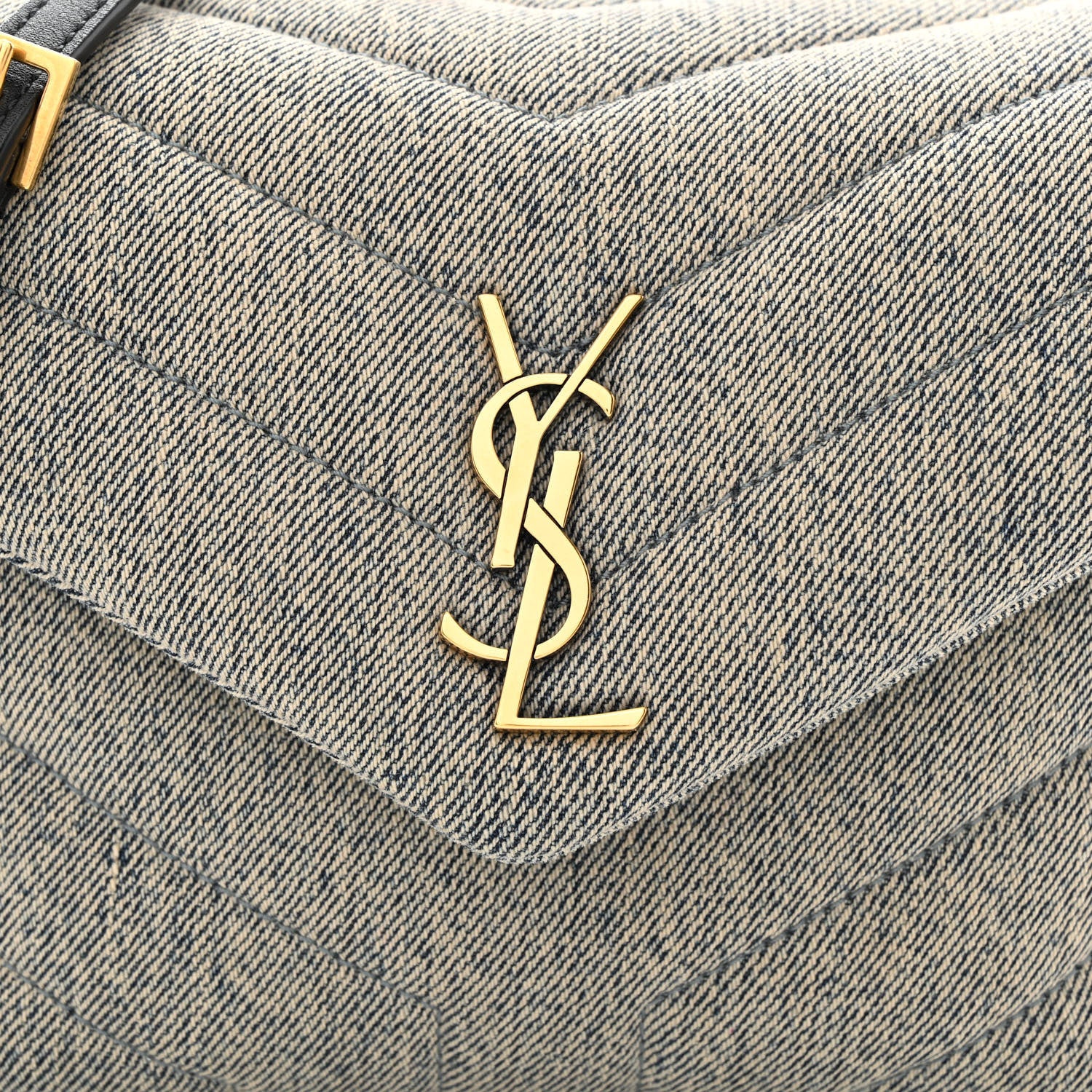 Saint Laurent Denim Y Quilted Monogram Toy Loulou Crossbody Bag Grey 8 of 13