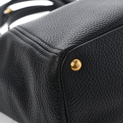 Prada Vitello Daino Side Pocket Tote Black 9 of 10