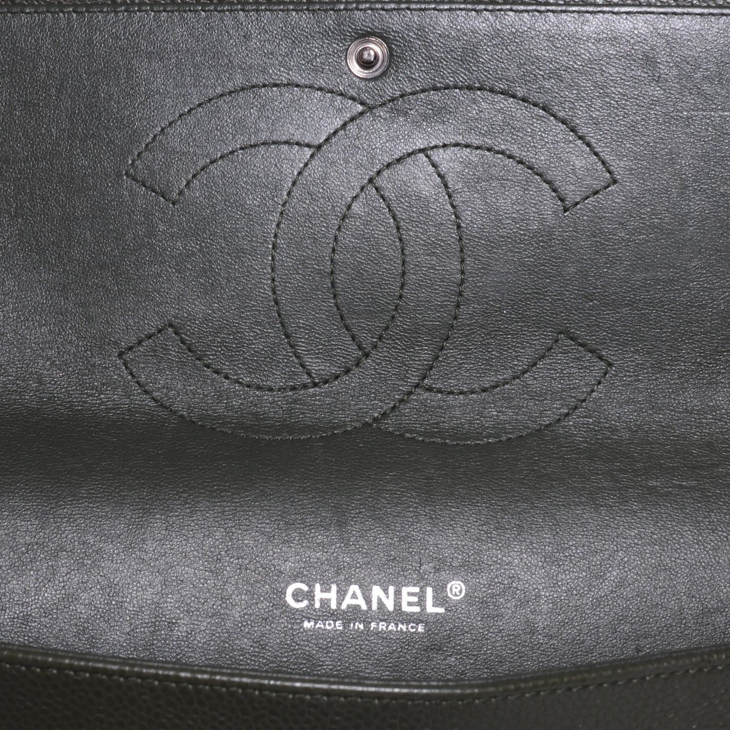 Chanel Caviar Maxi Double Flap Dark Green 7 of 8