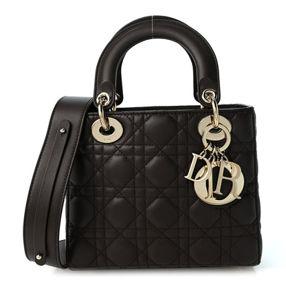Christian Dior Lambskin Cannage Small My ABCDior Lady Dior Dark Chocolate 1 of 10