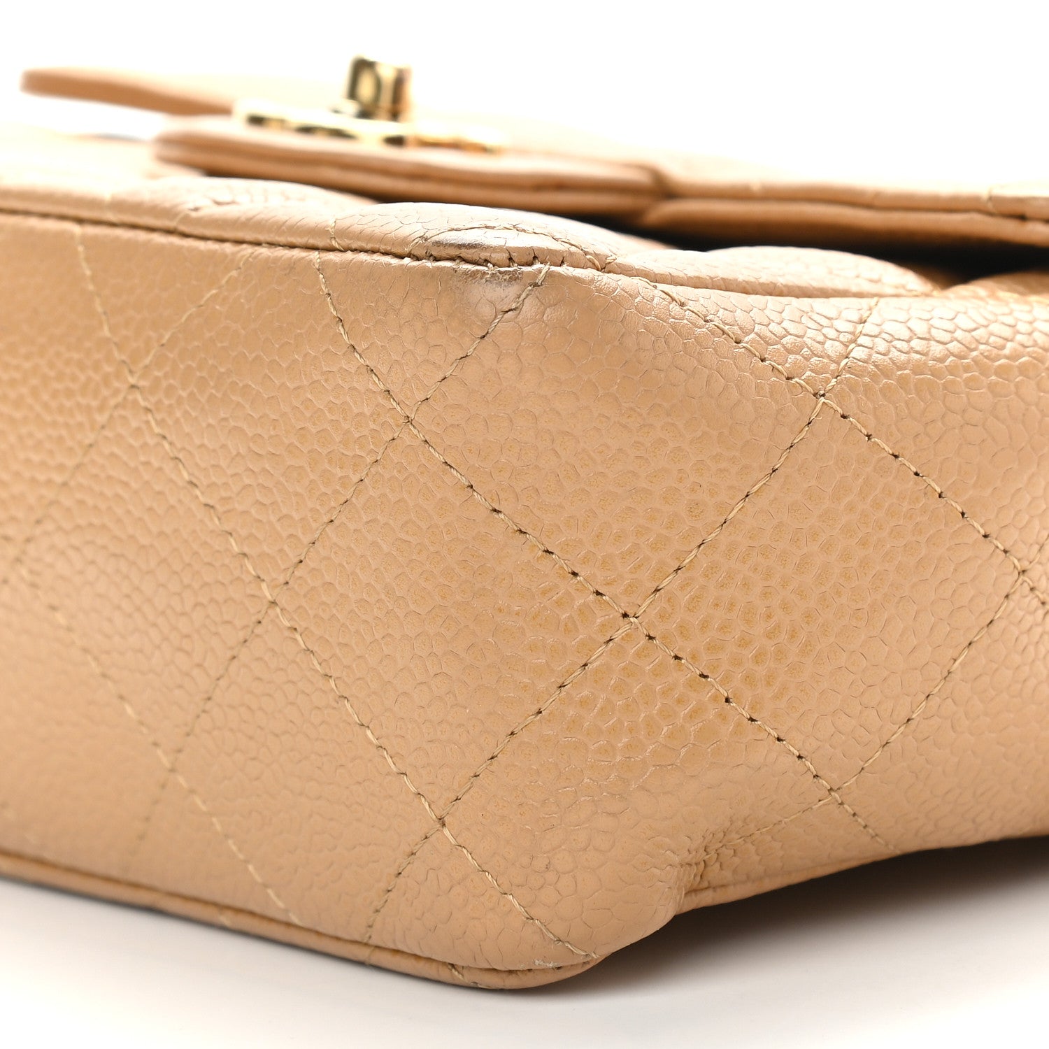 Chanel Caviar Quilted Mini Square Flap Beige 6 of 11