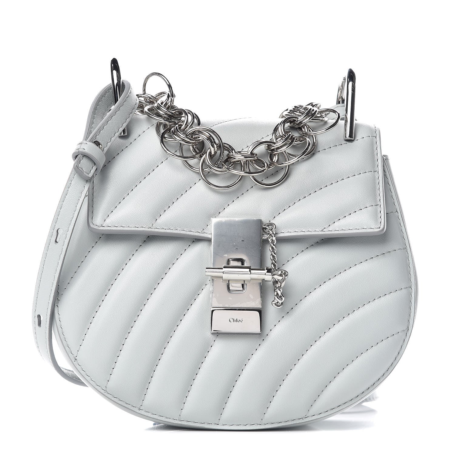 Chloe Calfskin Quilted Mini Drew Bijou Shoulder Bag Airy Grey 1 of 9