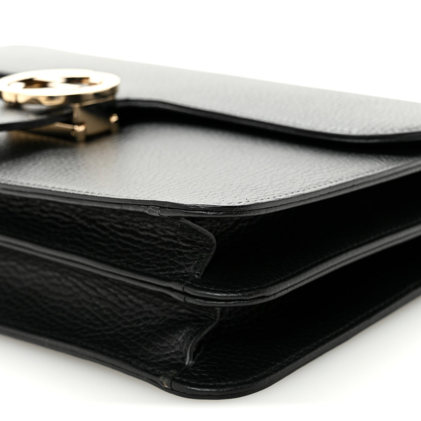 Dollar Calfskin Interlocking G Shoulder Bag Black