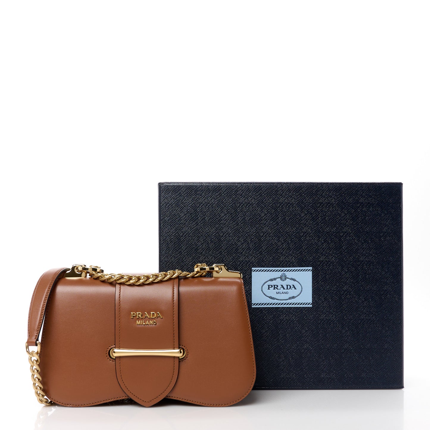 City Calfskin Sidonie Small Chain Crossbody Bag Cognac