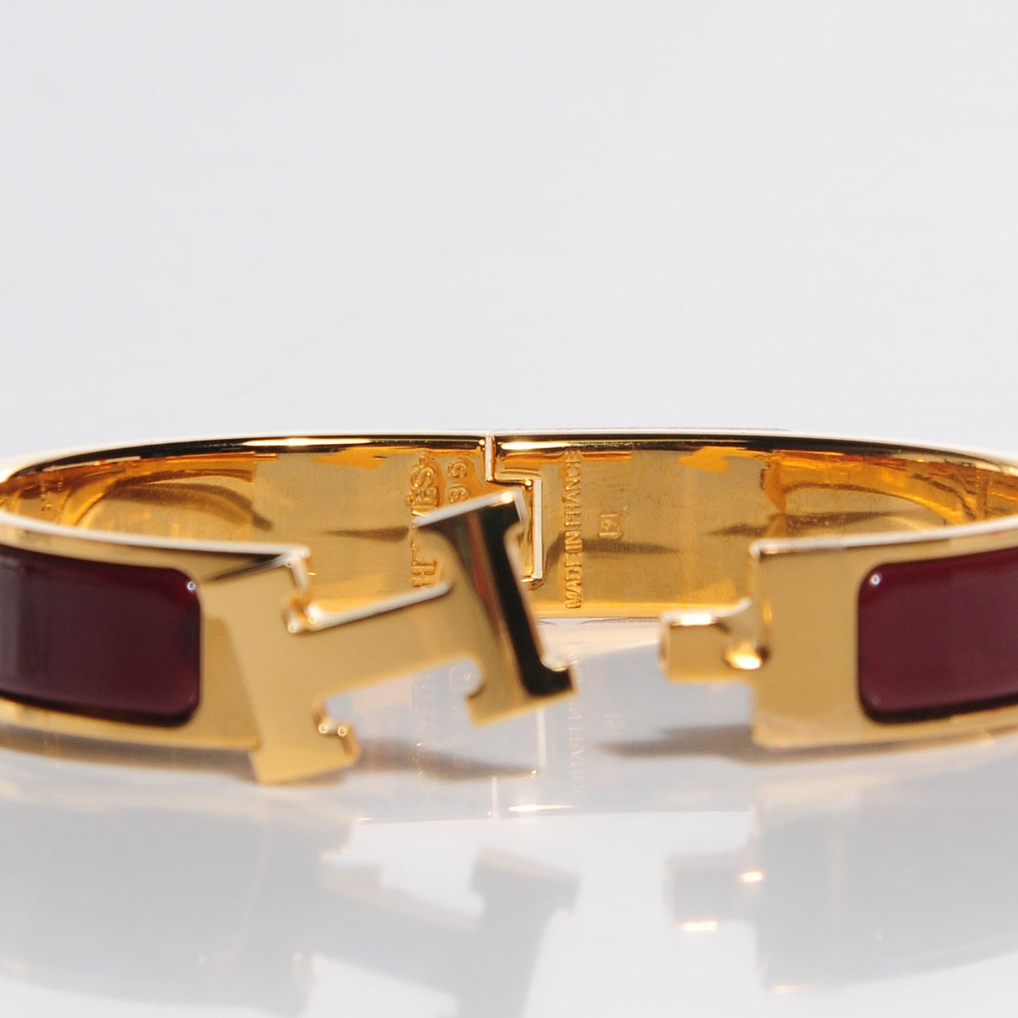 Enamel Narrow Clic Clac H Bracelet PM Burgundy