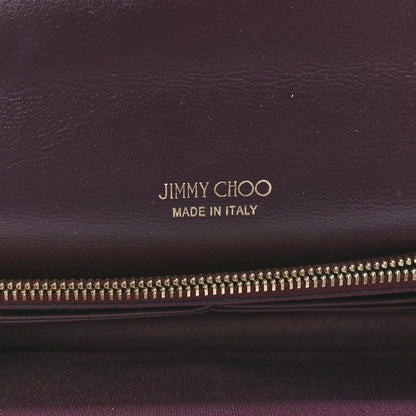 Jimmy Choo Patent Milla Wallet on Chain Bordeaux 6 of 11