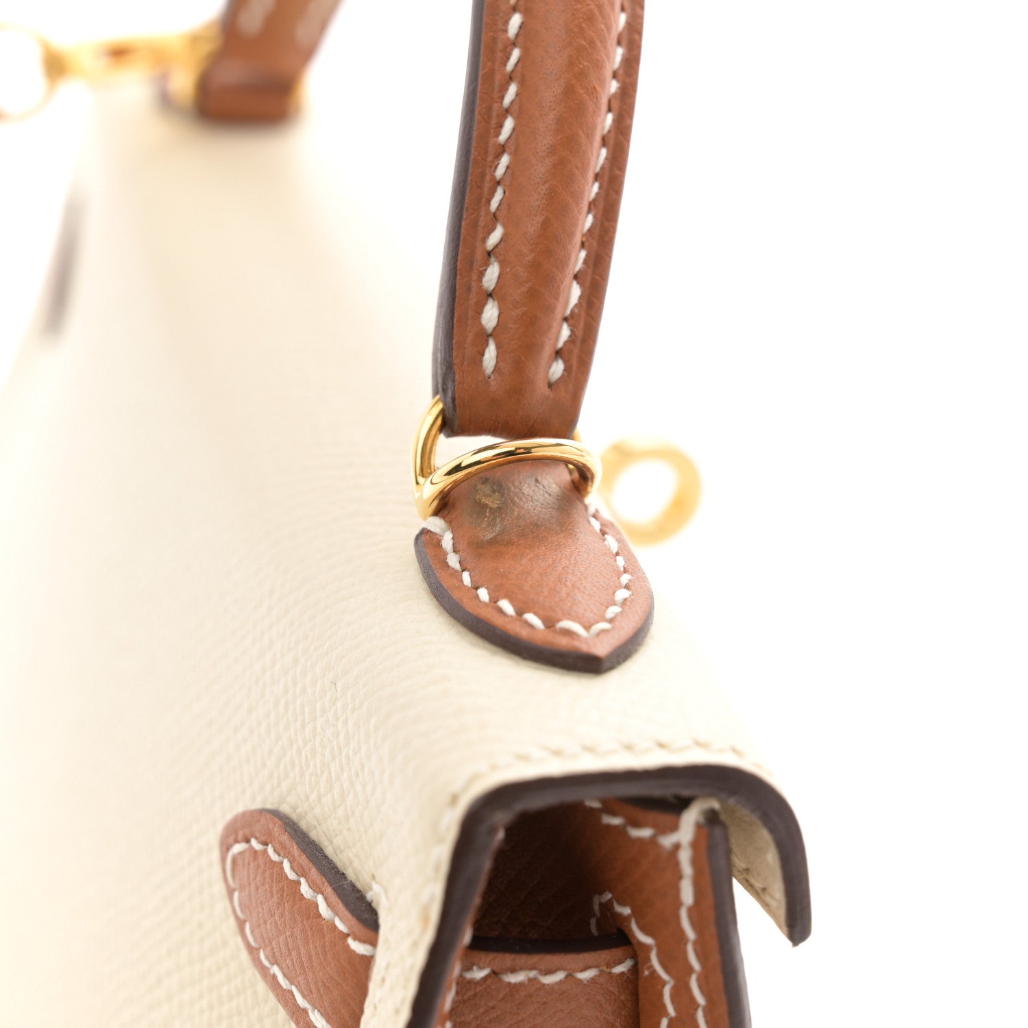 Hermes Epsom Horseshoe Mini Kelly Sellier 20 Craie Gold 11 of 14
