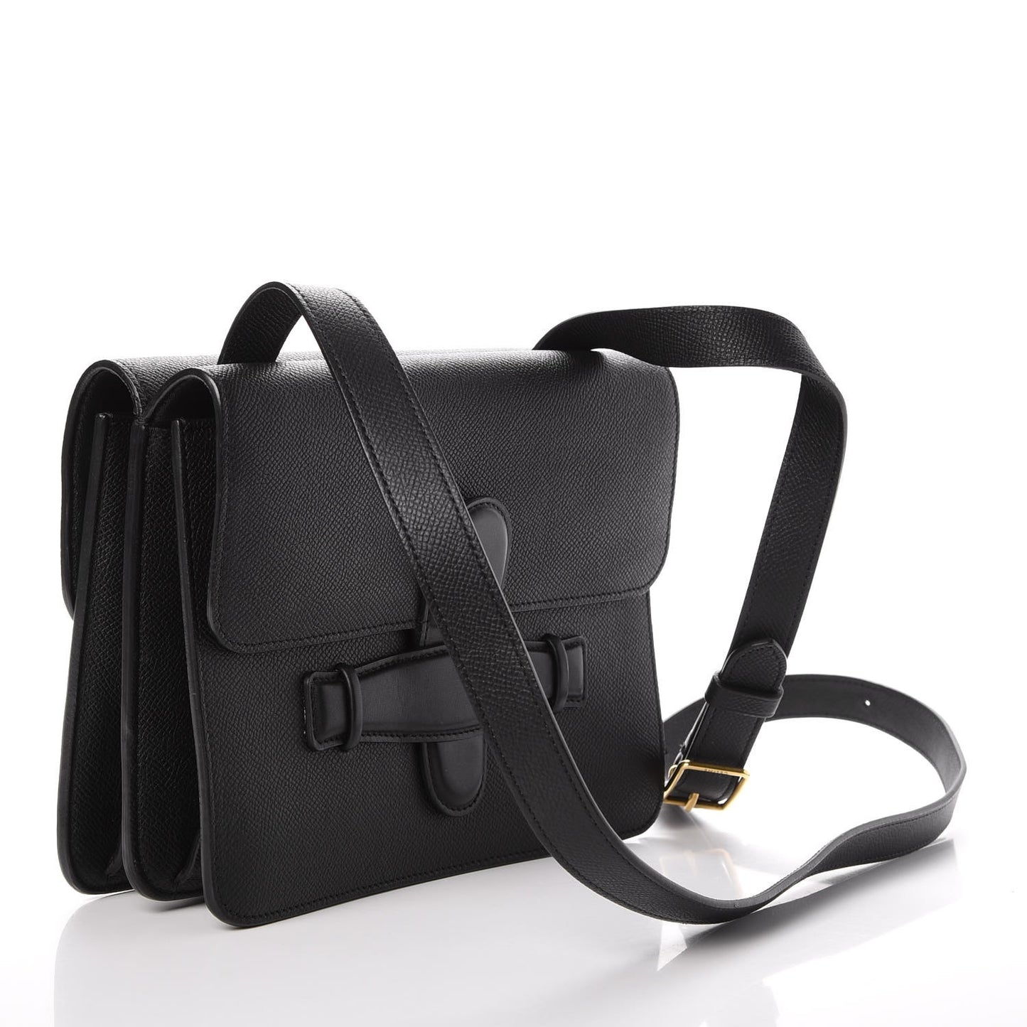 Baby Grained Calfskin Medium Symmetrical Bag Black