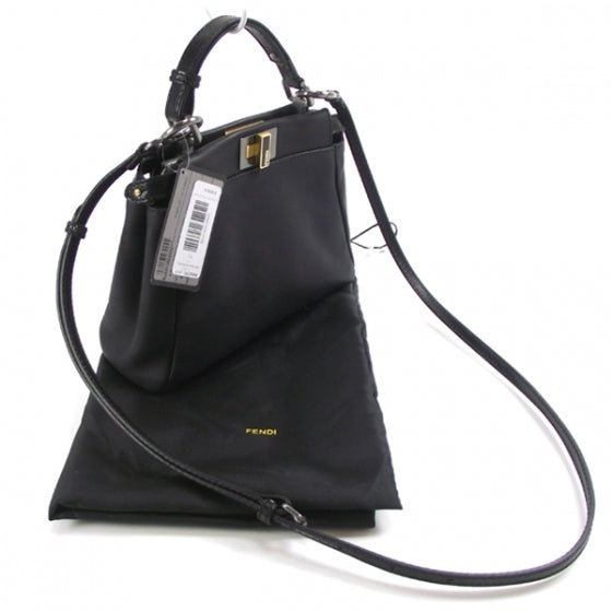Fendi Nappa Mini Peekaboo Iconic Satchel Black 3 of 11
