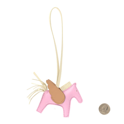 Hermes Milo Lambskin Grigri Rodeo Pegase Horse Bag Charm PM Mauve Sylvestre Craie Chai 2 of 5
