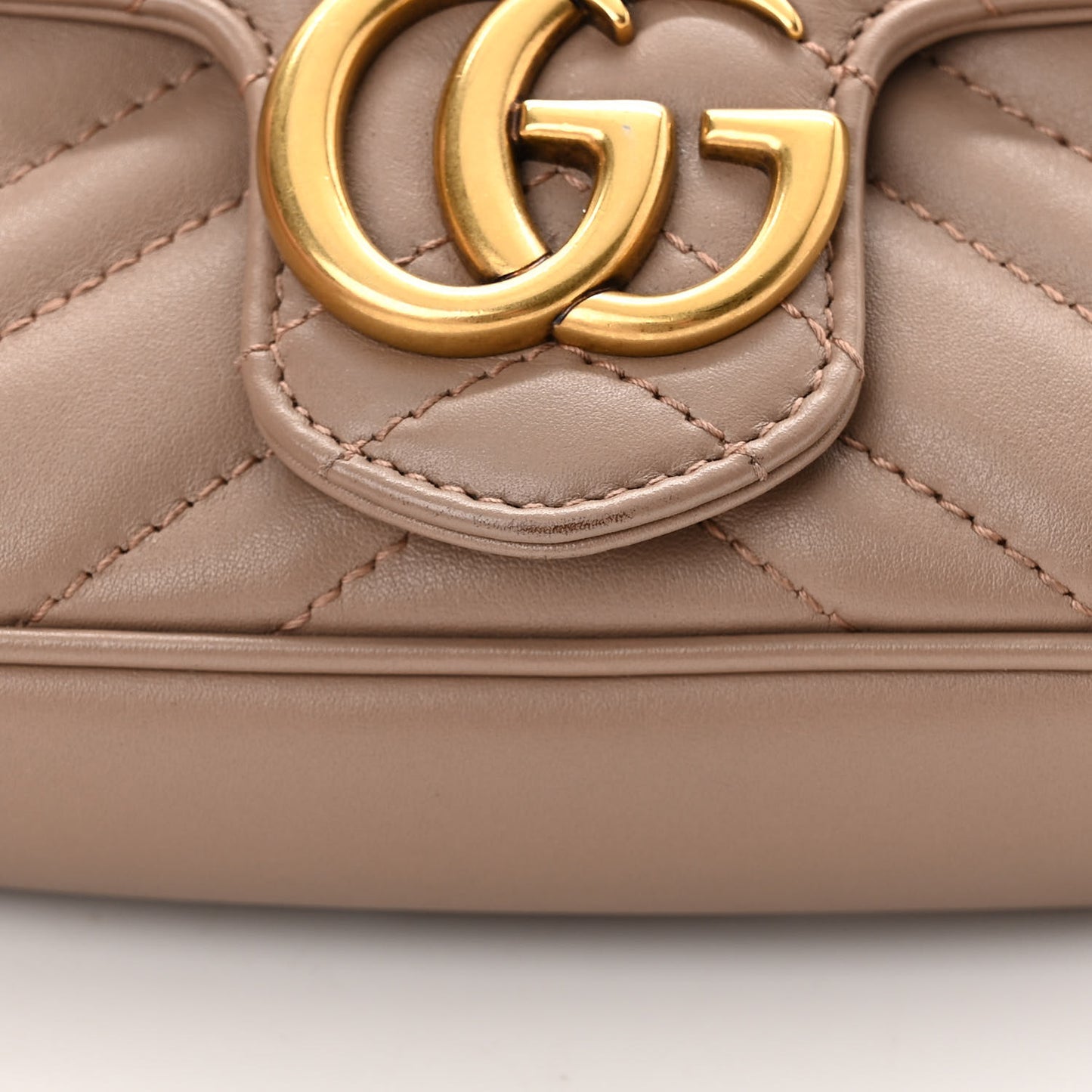 Calfskin Matelasse Super Mini GG Marmont Shoulder Bag Porcelain Rose
