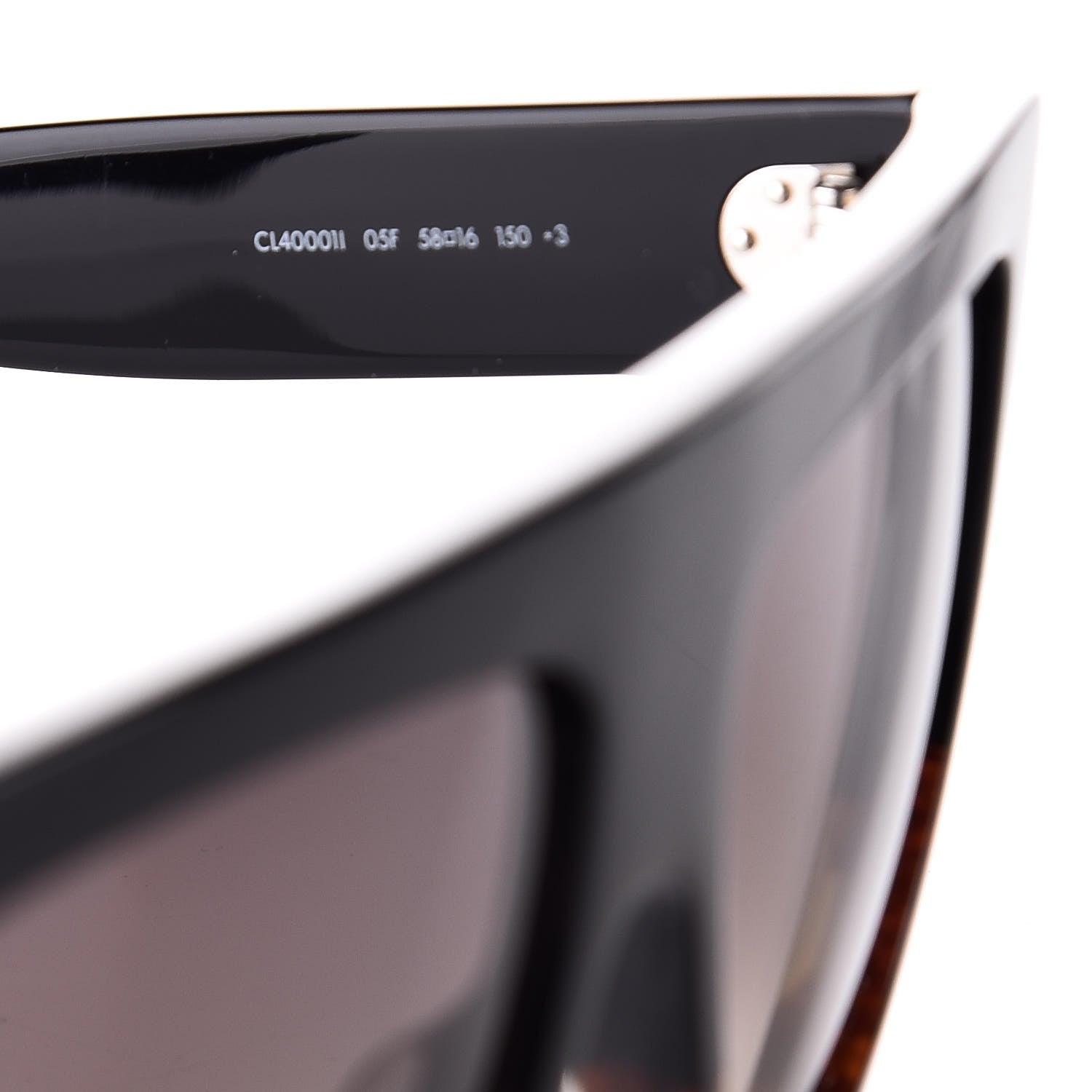 Celine Acetate Aviator Sunglasses CL 40001 Black Havana 5 of 7