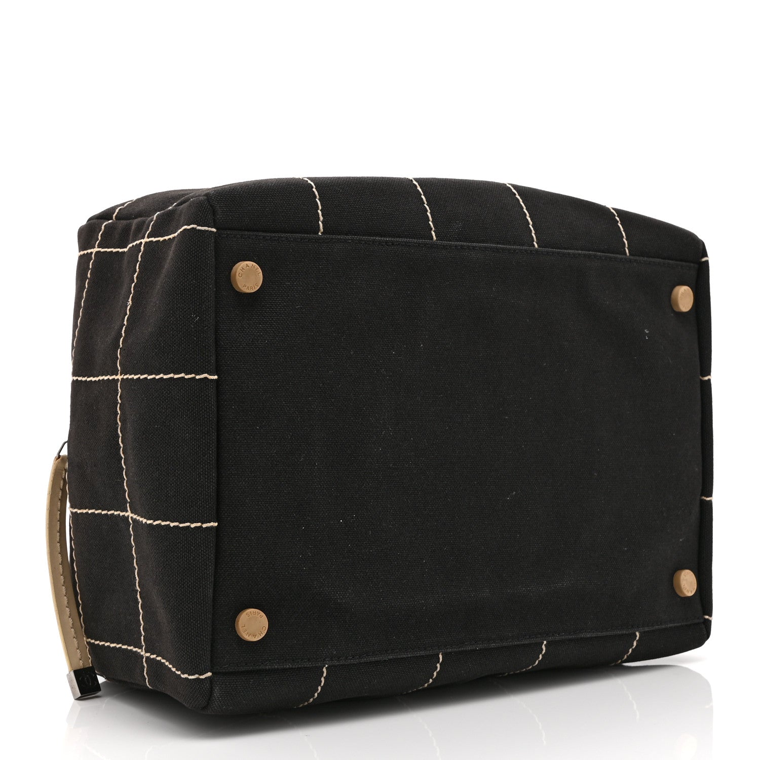 Chanel Canvas Square Stitched CC Boston Bag Black 4 of 11