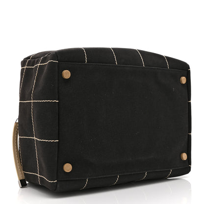 Chanel Canvas Square Stitched CC Boston Bag Black 4 of 11