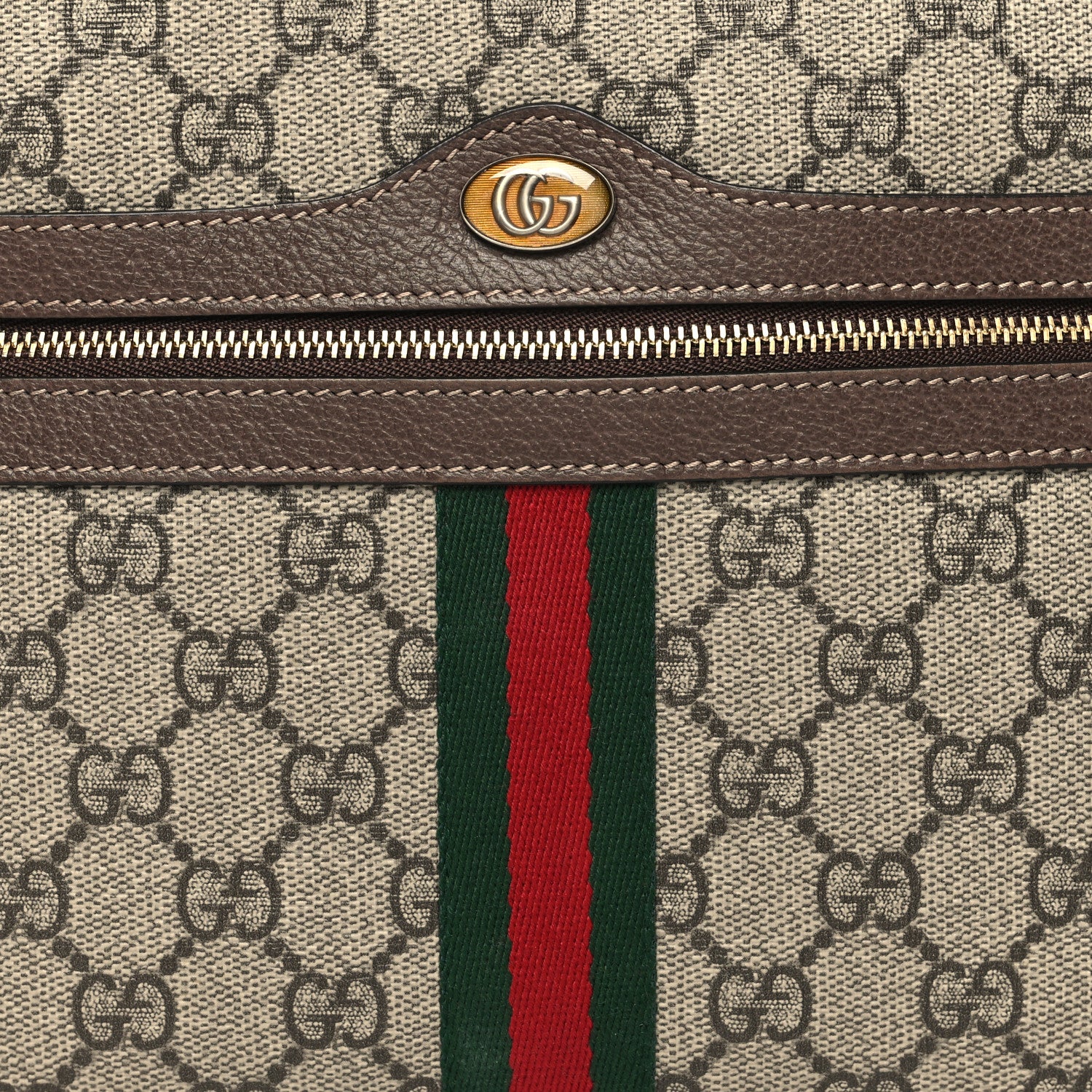 Gucci GG Supreme Monogram Large Ophidia Pouch Clutch Brown 8 of 11